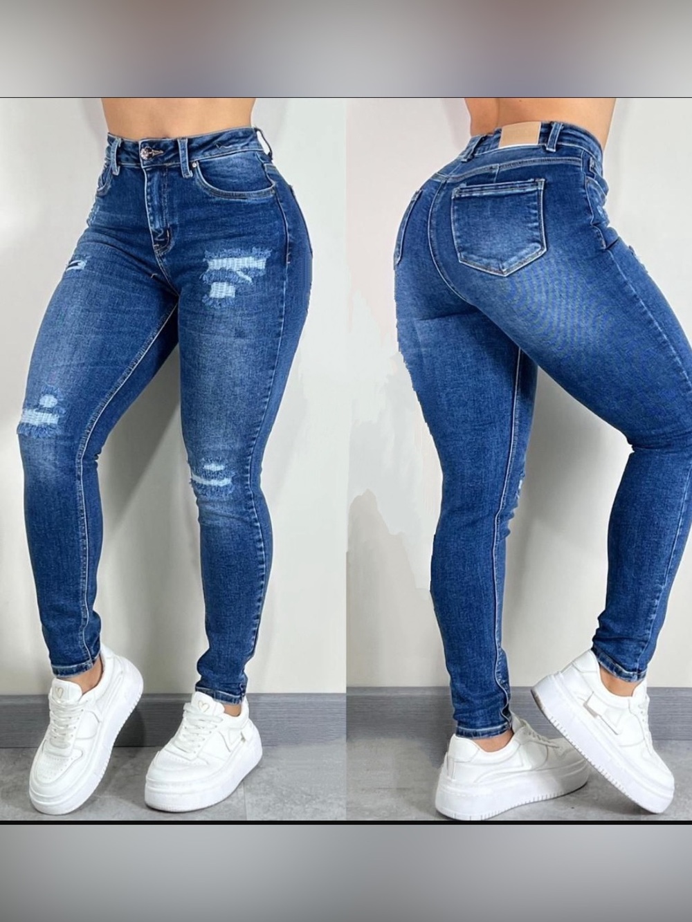 High-Rise Dark Blue Skinny Women's Jeans